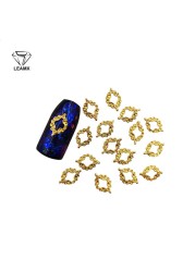 50pcs/bag Nail Decoration Sticker 3D Hexagon Shape Nail Manicure Decorative Ornament Alloy Nail Stickers DIY Accessories