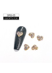 LEAMX 10pcs/bag Clear Rhinestones Nails Art Decorations Beautiful Girls Nail DIY 3D Gems Alloy Nail Diamond Charms Supply L413