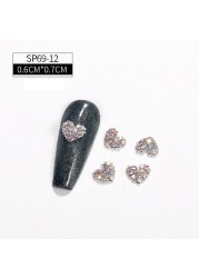 LEAMX 10pcs/bag Clear Rhinestones Nails Art Decorations Beautiful Girls Nail DIY 3D Gems Alloy Nail Diamond Charms Supply L413