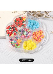 1 Box of 7 Nail Art Decorations Bow Aurora Bear Butterfly Rhinestone Pearl Mixed Set Box DIY Nail Decoration designer charms