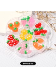 1 Box of 7 Nail Art Decorations Bow Aurora Bear Butterfly Rhinestone Pearl Mixed Set Box DIY Nail Decoration designer charms