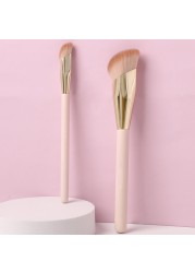 Wig 1/2 Piece Foundation Makeup Brush Slant Head Liquid Foundation Concealer Cosmetic Blending Brushes Face Contour Beauty Tool