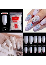 500pcs False Nail Extension Full Cover Fake Nails French False Nail Clear/White False Nail Tips Art Manicure Tool French Nail