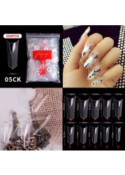 500pcs False Nail Extension Full Cover Fake Nails French False Nail Clear/White False Nail Tips Art Manicure Tool French Nail