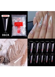 500pcs False Nail Extension Full Cover Fake Nails French False Nail Clear/White False Nail Tips Art Manicure Tool French Nail