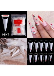 500pcs False Nail Extension Full Cover Fake Nails French False Nail Clear/White False Nail Tips Art Manicure Tool French Nail