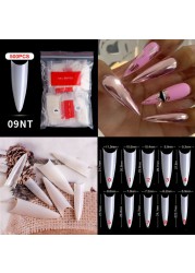 500pcs False Nail Extension Full Cover Fake Nails French False Nail Clear/White False Nail Tips Art Manicure Tool French Nail