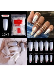 500pcs False Nail Extension Full Cover Fake Nails French False Nail Clear/White False Nail Tips Art Manicure Tool French Nail