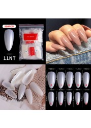 500pcs False Nail Extension Full Cover Fake Nails French False Nail Clear/White False Nail Tips Art Manicure Tool French Nail