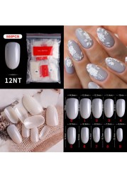 500pcs False Nail Extension Full Cover Fake Nails French False Nail Clear/White False Nail Tips Art Manicure Tool French Nail