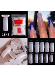 500pcs False Nail Extension Full Cover Fake Nails French False Nail Clear/White False Nail Tips Art Manicure Tool French Nail