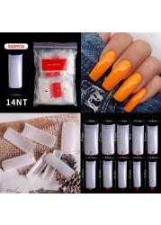 500pcs False Nail Extension Full Cover Fake Nails French False Nail Clear/White False Nail Tips Art Manicure Tool French Nail