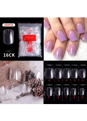 500pcs False Nail Extension Full Cover Fake Nails French False Nail Clear/White False Nail Tips Art Manicure Tool French Nail