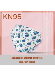 50/200pcs KN95 Disposable Face Mask Printed Children Virus Cartoon Pattern Cute Mask Anti-Dust Protective Christmas Mascarilla