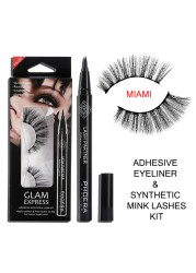 9D False Eyelashes Set Imitation Mink Hair Self Adhesive Eyeliner Pen Waterproof Reusable Makeup Cosmetic Tools TSLM1