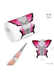 50pcs/100pcs Pro Square/Rhombus/Stiletto Longer Shape Nail Acrylic Nails UV Gel Nail Extension Guide Form Self Adhesive Sticker