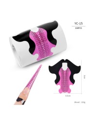 50pcs/100pcs Pro Square/Rhombus/Stiletto Longer Shape Nail Acrylic Nails UV Gel Nail Extension Guide Form Self Adhesive Sticker