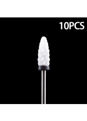 Nail Bits Ceramic Nail Drill Bit Pedicure Drill Milling Cutter For Manicure Machine Pedicure Caps Ceramic Drill Nail Polish Tools