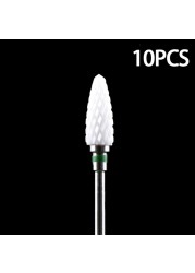 Nail Bits Ceramic Nail Drill Bit Pedicure Drill Milling Cutter For Manicure Machine Pedicure Caps Ceramic Drill Nail Polish Tools