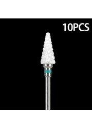 Nail Bits Ceramic Nail Drill Bit Pedicure Drill Milling Cutter For Manicure Machine Pedicure Caps Ceramic Drill Nail Polish Tools