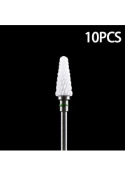 Nail Bits Ceramic Nail Drill Bit Pedicure Drill Milling Cutter For Manicure Machine Pedicure Caps Ceramic Drill Nail Polish Tools