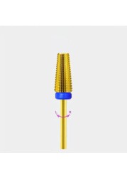 New 5 in 1 Tapered Carbide Nail Drill Bits Two-Way Carbide Drill Bits Accessories Milling Cutter for Manicure Left and Right Hand