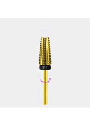 New 5 in 1 Tapered Carbide Nail Drill Bits Two-Way Carbide Drill Bits Accessories Milling Cutter for Manicure Left and Right Hand