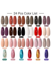 Mtssii 60pcs Color Gel Nail Polish Set Glitter Nail Sequins Gel Soak Off UV Gel Semi Permanent Base Top Gel Nail Art Salon Kits