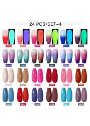 Mtssii 60pcs Color Gel Nail Polish Set Glitter Nail Sequins Gel Soak Off UV Gel Semi Permanent Base Top Gel Nail Art Salon Kits