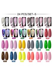 Mtssii 60pcs Color Gel Nail Polish Set Glitter Nail Sequins Gel Soak Off UV Gel Semi Permanent Base Top Gel Nail Art Salon Kits