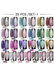 Mtssii 60pcs Color Gel Nail Polish Set Glitter Nail Sequins Gel Soak Off UV Gel Semi Permanent Base Top Gel Nail Art Salon Kits