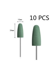 10pcs/set Silicone Rubber Polisher Grinding Head 2.35mm Shank Nail Bits Nail Electric Manicure Drill Machine Accessory