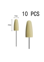 10pcs/set Silicone Rubber Polisher Grinding Head 2.35mm Shank Nail Bits Nail Electric Manicure Drill Machine Accessory