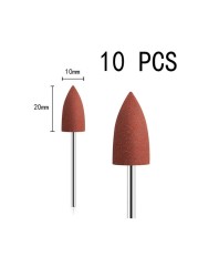 10pcs/set Silicone Rubber Polisher Grinding Head 2.35mm Shank Nail Bits Nail Electric Manicure Drill Machine Accessory