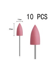 10pcs/set Silicone Rubber Polisher Grinding Head 2.35mm Shank Nail Bits Nail Electric Manicure Drill Machine Accessory