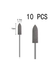 10pcs/set Silicone Rubber Polisher Grinding Head 2.35mm Shank Nail Bits Nail Electric Manicure Drill Machine Accessory