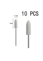 10pcs/set Silicone Rubber Polisher Grinding Head 2.35mm Shank Nail Bits Nail Electric Manicure Drill Machine Accessory