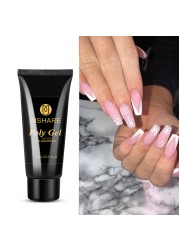 MSHARE Acrylic Gel Black 60ml Poly Builder Crystal Gel Nail Tips UV Builder Nail Extensions