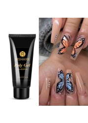 MSHARE Acrylic Gel Black 60ml Poly Builder Crystal Gel Nail Tips UV Builder Nail Extensions