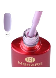 MSHARE - milky white gel nail polish, rubber base, nude, pink, brown, soak, builder gel, varnish, 10ml