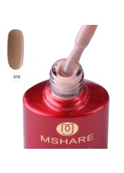 MSHARE - milky white gel nail polish, rubber base, nude, pink, brown, soak, builder gel, varnish, 10ml