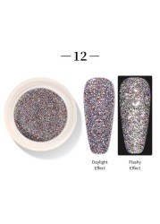 Born Pretty Reflective Glitter Powder Sea Salt Nail Powder Shining Nail Glitter Chrome Pigment Dust Hollow Powder Nail Decoration