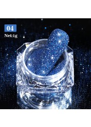 Born Pretty Reflective Glitter Powder Sea Salt Nail Powder Shining Nail Glitter Chrome Pigment Dust Hollow Powder Nail Decoration