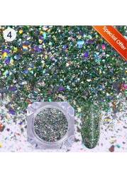 Born Pretty Reflective Glitter Powder Sea Salt Nail Powder Shining Nail Glitter Chrome Pigment Dust Hollow Powder Nail Decoration