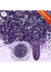 Born Pretty Reflective Glitter Powder Sea Salt Nail Powder Shining Nail Glitter Chrome Pigment Dust Hollow Powder Nail Decoration