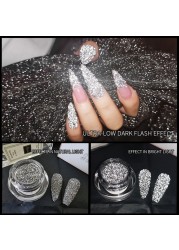 Born Pretty Reflective Glitter Powder Sea Salt Nail Powder Shining Nail Glitter Chrome Pigment Dust Hollow Powder Nail Decoration