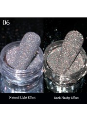 Born Pretty Reflective Glitter Powder Sea Salt Nail Powder Shining Nail Glitter Chrome Pigment Dust Hollow Powder Nail Decoration