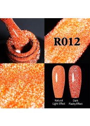 ur sugar 7.5ml neon yellow reflective glitter gel nail polish shine twilight nail gel nail art varnish semi permanent varnish