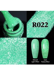 ur sugar 7.5ml neon yellow reflective glitter gel nail polish shine twilight nail gel nail art varnish semi permanent varnish