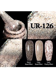 ur sugar 7.5ml neon yellow reflective glitter gel nail polish shine twilight nail gel nail art varnish semi permanent varnish